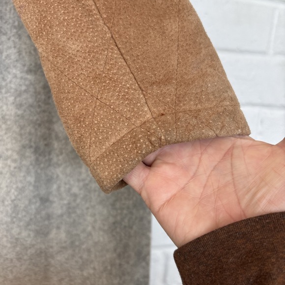 Vintage Casablanca Suede Leather Jacket Womens S Brown Zip Front Retro Coat - Picture 10 of 16